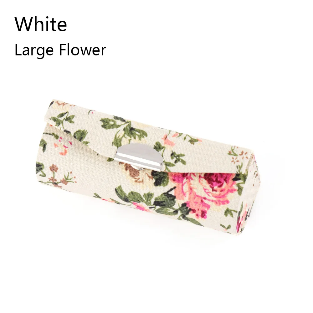 Large Flower-white 1 шт. Модный чехол для губной помады в стиле ретро с вышитыми цветами и зеркальной упаковкой, коробка для блеска для губ, Ювелирная упаковка, коробка для хранения - Цвет: Large Flower-white