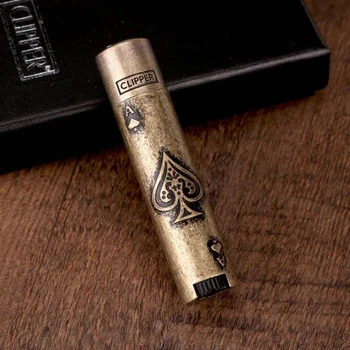 

CLIPPER Ace Of Spades Torch Oil Lighter Flint Pipe Metal Grinding Wheel Lighter Free Fire Gas Lighter Cigarette Gadgets For Men
