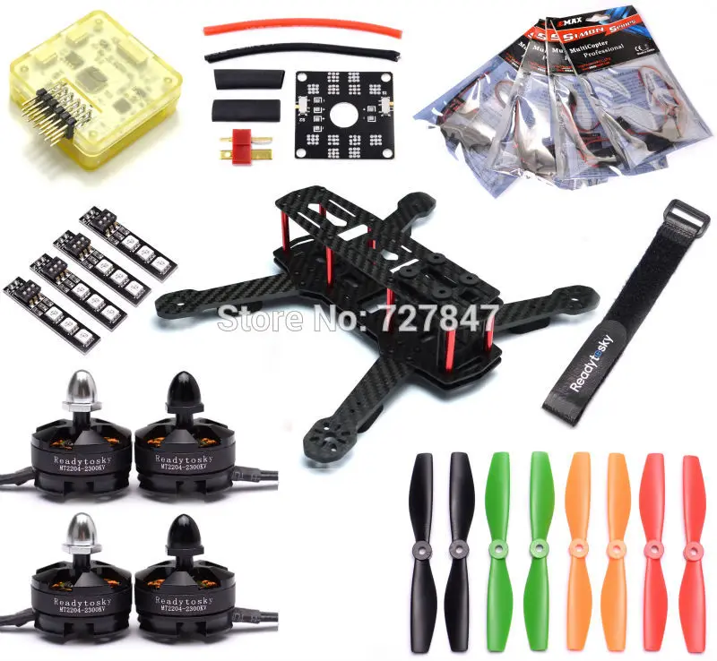 

ZMR250 V2 Quadcoper Frame With 4mm Replacement Arm 12a ESC CC3D EVO Flight Control MT2204 2204 2300kv motor for Alien-500