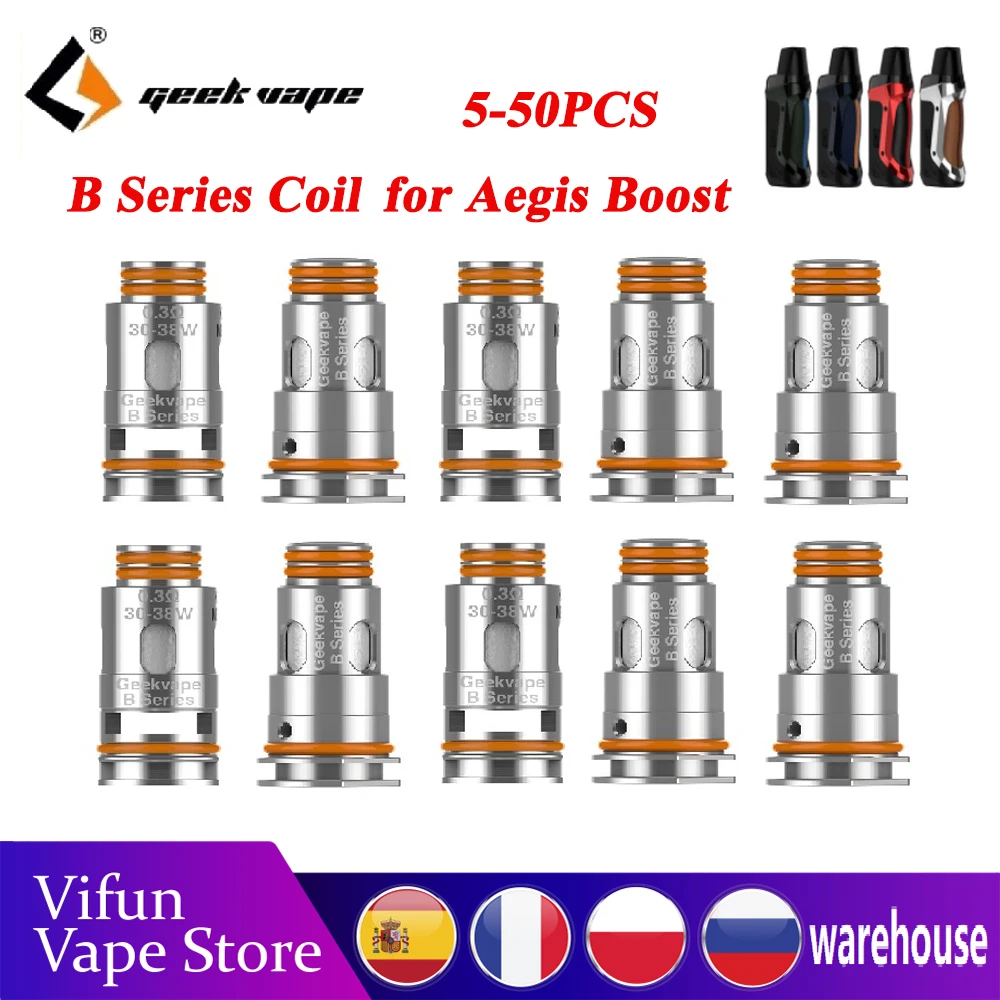 Оригинальный Geekvape B Серия катушки 5 шт./упак. для Aegis Boost комплект 0.3ohm /0.4ohm/ 0.6ohm/ 1.2ohm