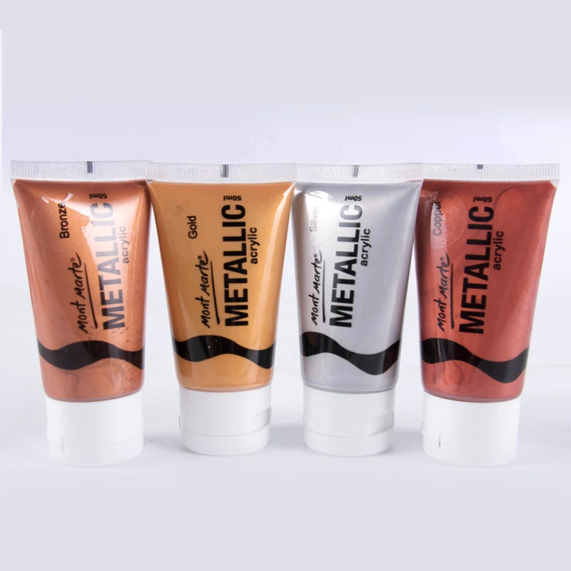 

50ml Metallic Color Acrylic Paint for Textile Drawing Wall Hand Painted Shining Gel Painting Set Pigment for Artist Art Supplies