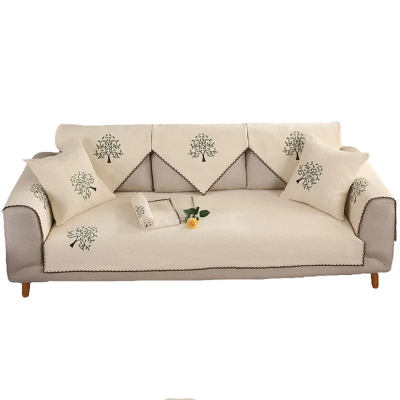 

Simple Printed Sofa Cover Anti-dirty Non-slip Removable for Living Room Bedroom Cotton and Linen Sofa Couch Covers for 3-seater