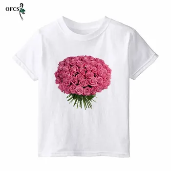 

Children's 3D Print Flowers T-shirt Realistic Summer Tops Funny Cute Print Girls Boys T-Shirt Baby Casual Children's Wear Tees