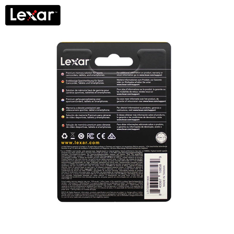 100% оригинальная карта Micro SD Lexar 1800x 32 ГБ 64 максимальная скорость чтения 270 детской
