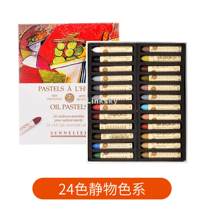 セネリアオイルパステルアソートセット6,24、72色、木紙で使用可能
