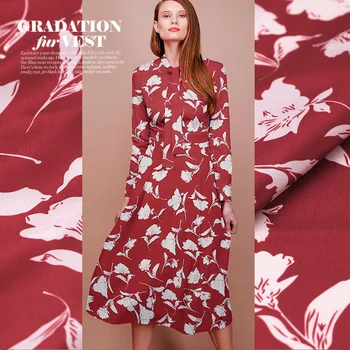 

114cm wide natural silk fabric meter 16mm breathable crepe de chine silk fabric print dress fabric wholesale silk cloth