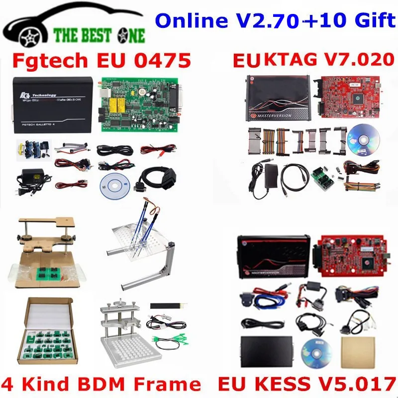 Полный комплект ECU программатора онлайн V2.70 EU красный Kess V5.017 + KTAG V7.020 0475 FGTECH Galletto 4