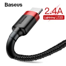 Baseus USB кабель для передачи данных для iPhone кабель 2.4A Быстрая зарядка кабель для iPad iPhone зарядное устройство шнур провод для iPhone XS X XR 8 7 6plus