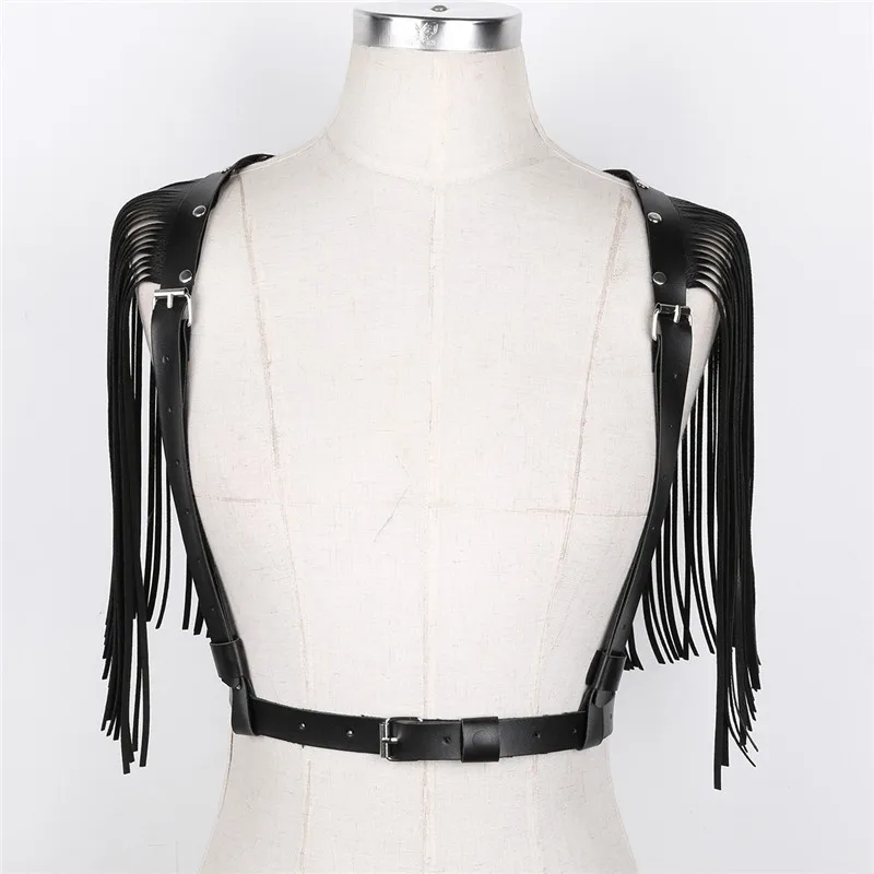 TiaoBug модный регулируемый пояс из искусственной кожи панк готический женский Бахрома Кисточкой юбка пояс Клубные вечерние рейв костюм жгут