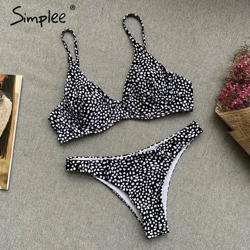

Simplee Sexy polka dot print bikini micro Brazilian Swimming suit for women Push up swimwear women Bathing suit swimsuit female