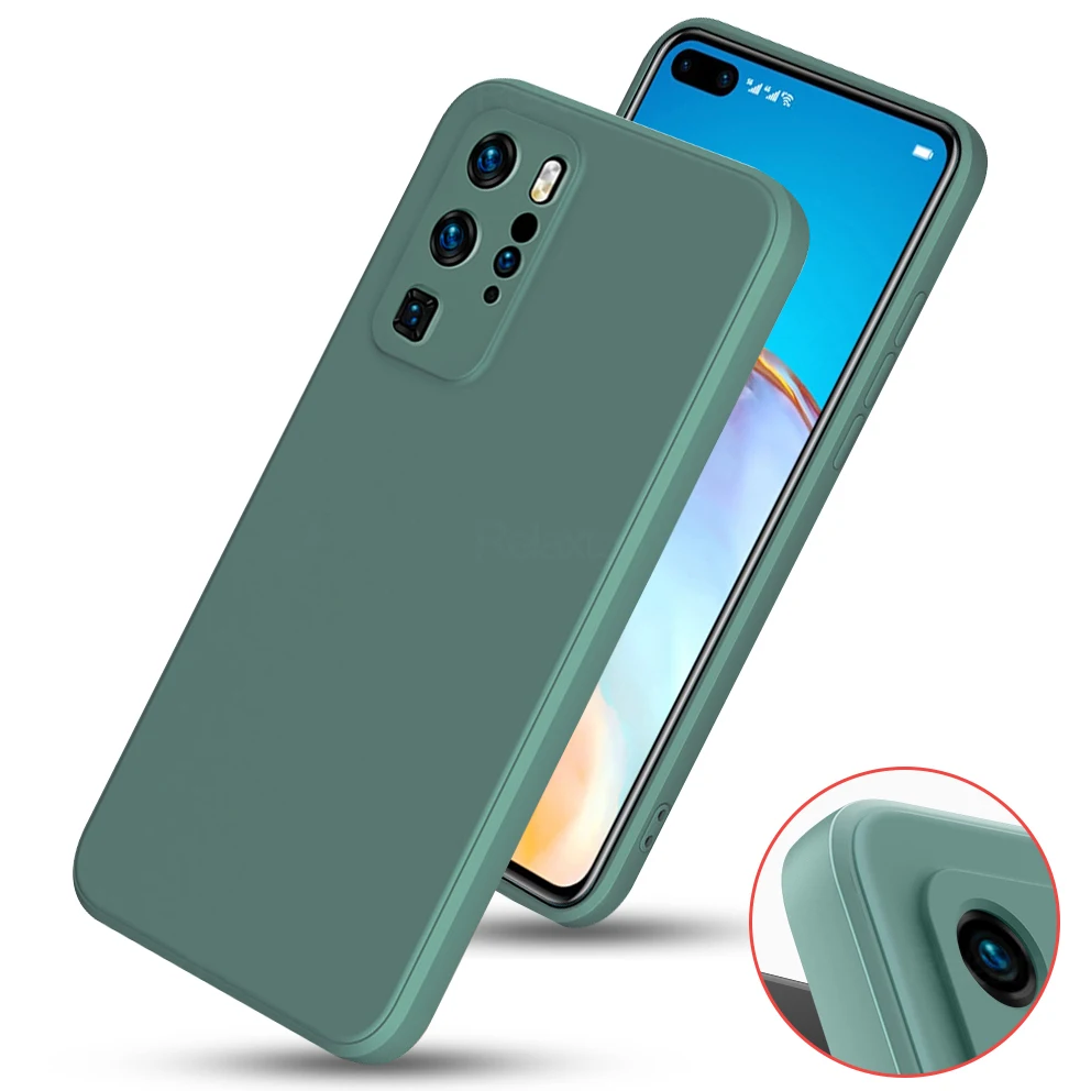 Жидкий силиконовый мягкий чехол для Huawei P40 pro Lite P30 Pro Nova 7 se Mate 30 телефона с