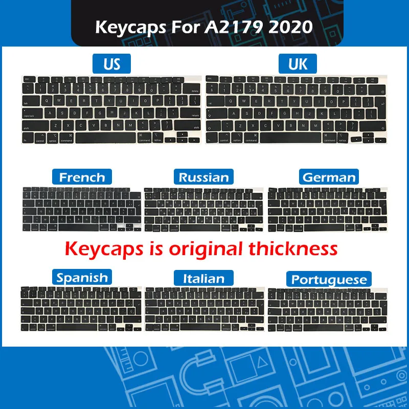 

50set Original Laptop A2179 Replacement Keys Keycaps Azerty For Macbook Air Retina 13" A2179 Keyboard Repair EMC 3302 2020 Year