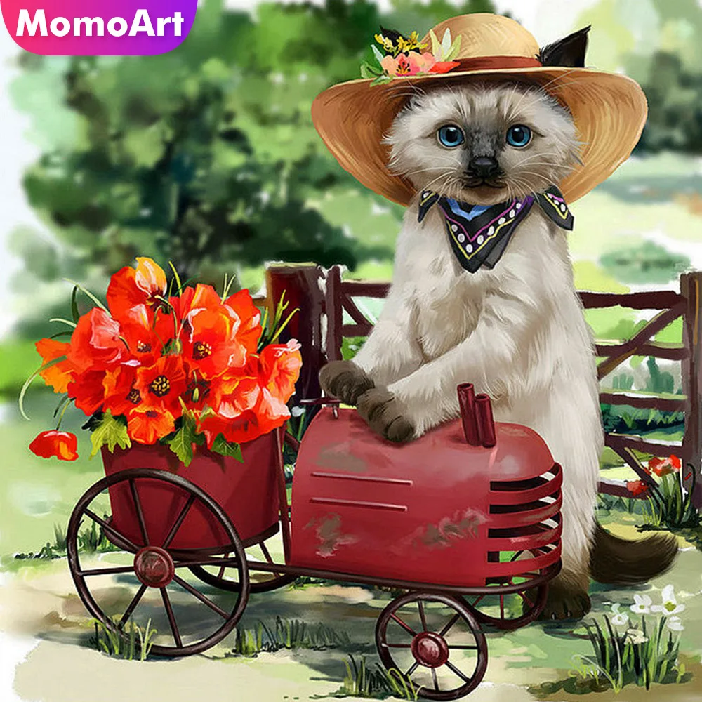 

MomoArt Diamond Embroidery Cat Mosaic Animal Diamond Painting Full Square Drill Picture Of Rhinestone Decoration Home