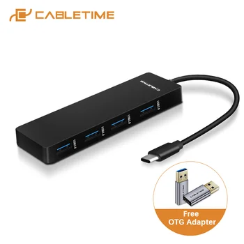

Cabletime USB C HUB USB 3.0 Type-C Slim Data Adapter for Macbook Pro Air Surface Pro Matebook USB Disk C270