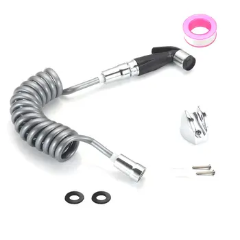 

Handheld Shower Head Douche Toilet Bidet Spray Universal Wash Jet Shattaf with Spring Hose