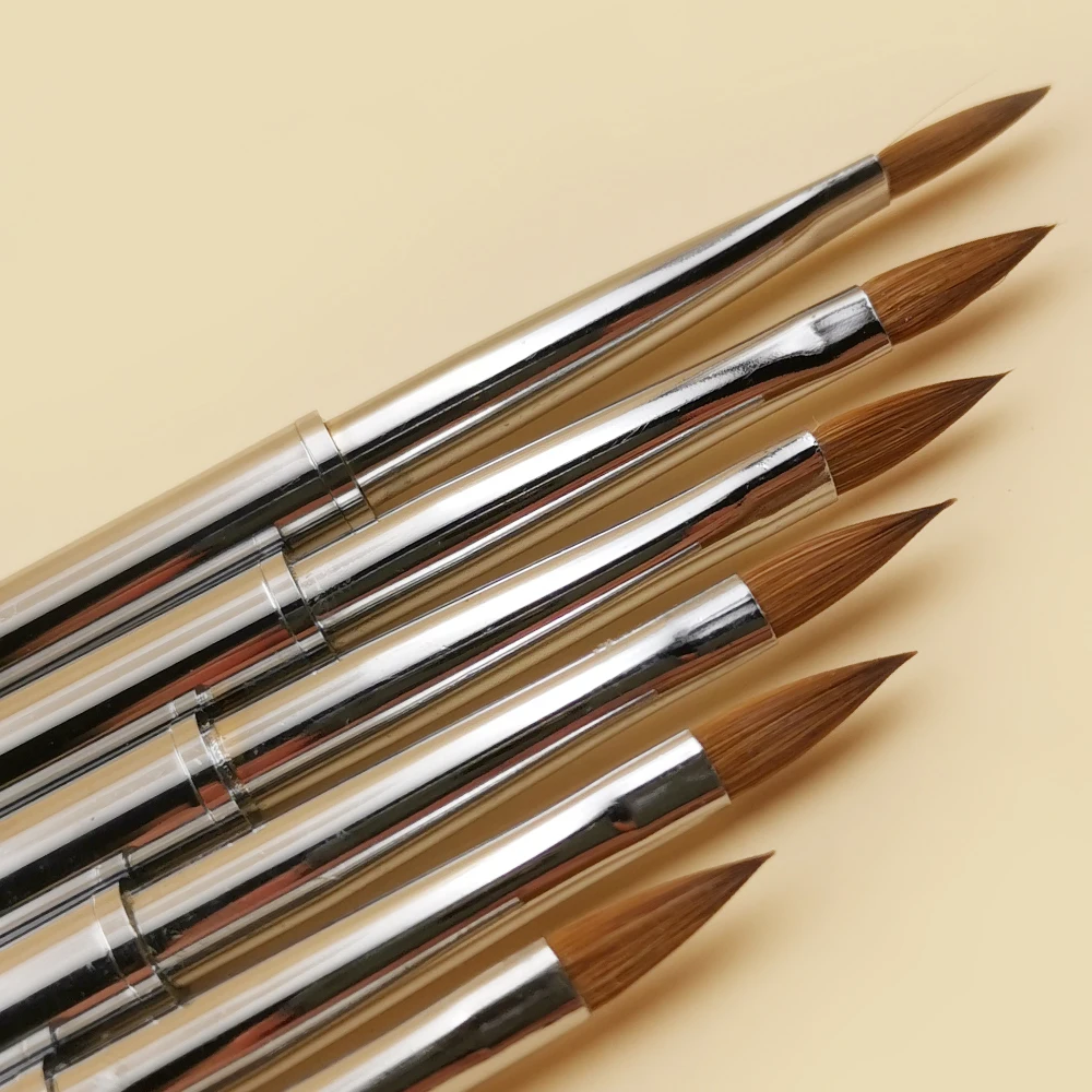 

1PC Kolinsky Sable Acrylic Cosmetic Pen Nail Art Brush Size No.4 UV Gel Carving Pen Brush Liquid Powder DIY Nail Drawing