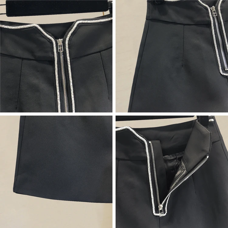new diamond high waist shorts wide leg black