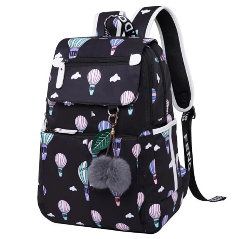 

ABSF Korean Version Of the Backpack Casual Backpack Printing Computer Bag Waterproof Travel Bag Large Capacity