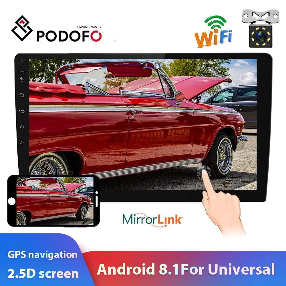 Podofo 2 din Android автомобильный Радио 9 &quotи 10 1&quot GPS DIN мультимедийный плеер для Volkswagen