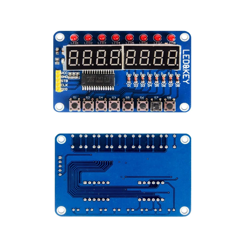 Модуль светодиодной трубки TM1638 8 бит для Arduino AVR с кабелем Dupont ключевым дисплеем |