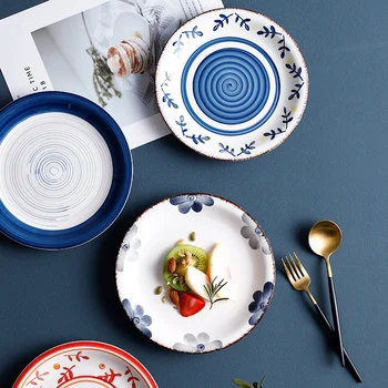 

Nordic ceramic plate breakfast salad steak western dish home creative ins wind net red tableware YHJ021906