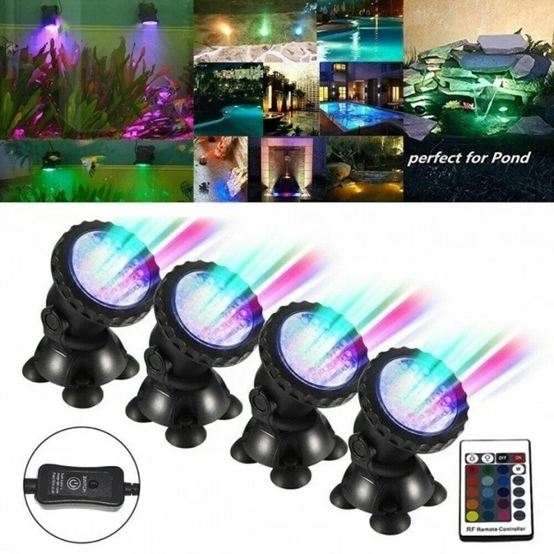 4 светильник s RGB светодиодный подводный Точечный для аквариума аквариумный