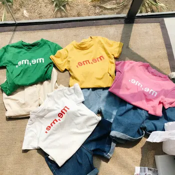 

Mihkalev Lettern Kids Clothes Boys Summer Tshirt 2020 Children Cotton T-Shirts Casual Baby Girl Tops And Tops