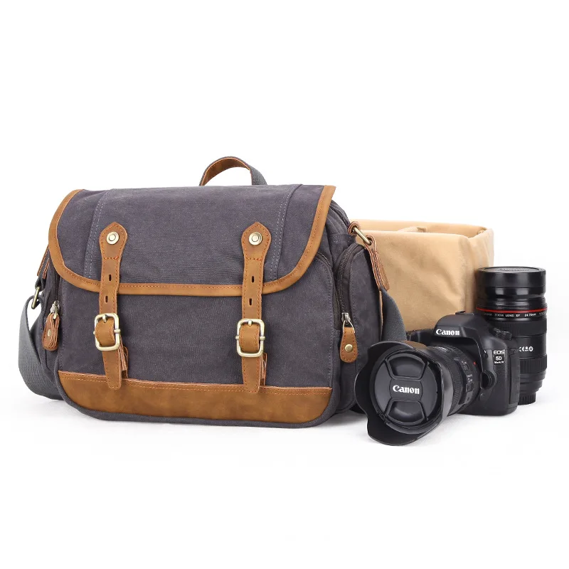 

Outdoor Camera Bag Men Canvas Bag Canon Sony Shoulder Portable Single-lens Reflex Camera Digital Camera Bag