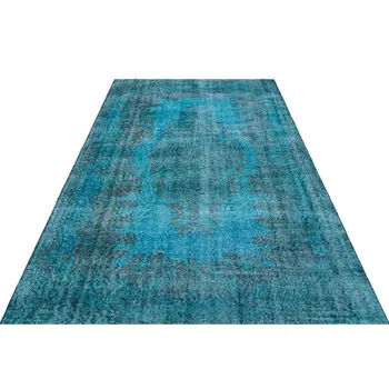 

Handmade Turquoise Vintage Overdyed Turkish Area Rug 170x261 Cm-5'7''X8'7''