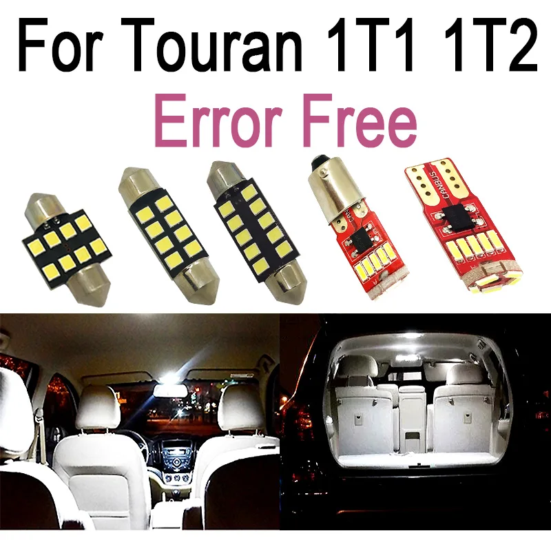 

14x Perfect White LED Interior dome map Lights bulb Kit for Volkswagen for Touran 1T1 1T2 (2003-2010)