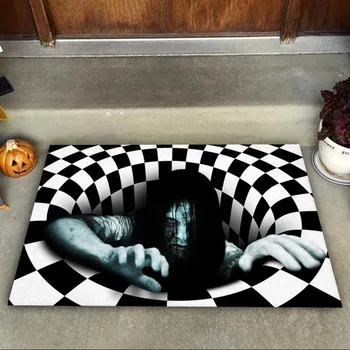 

Horror Halloween Doormats Skulls 3D printing Mat/Rug kitchen Mat Nordic Flannel Home Decor Large Carpets for Living Room Bedroom
