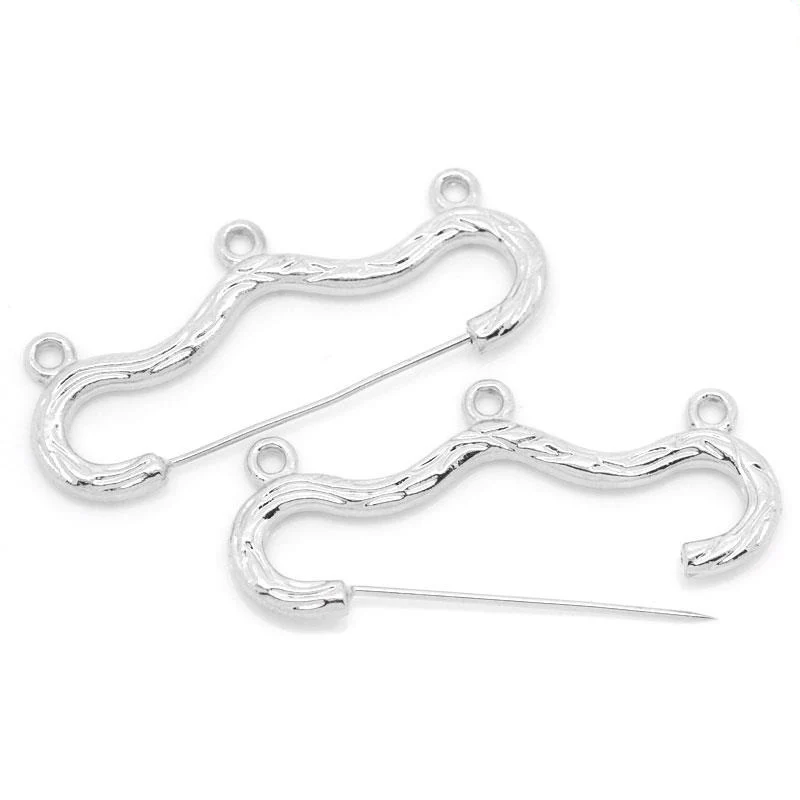 

Lovely Jewelry! Connectors Findings Bend/Bow Silver Tone 4.7x2cm,20PCs (B25450)