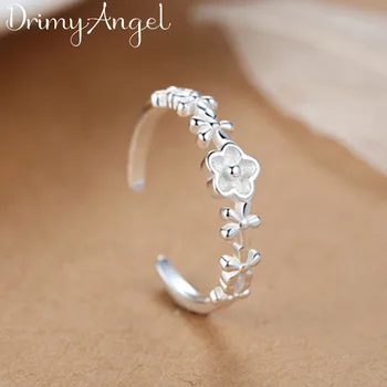 

Bohemian Vintage 925 Sterling Silver Flower Rings For Women Men Engagement Rings Girls Party Gifts Anillos 2020