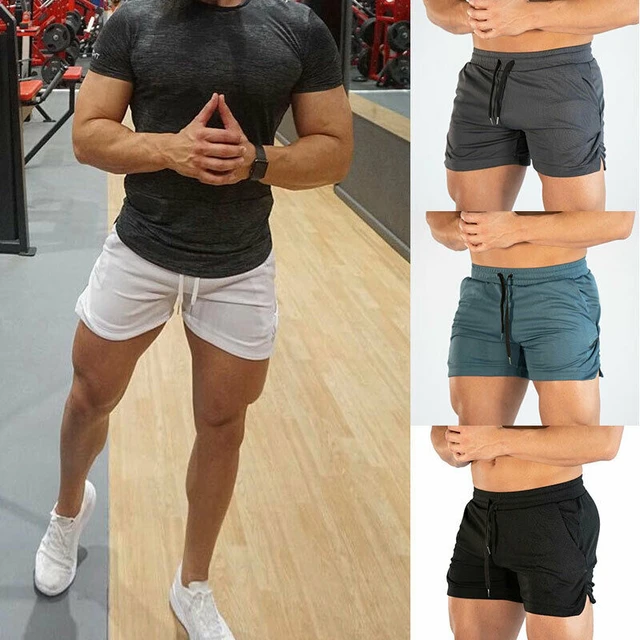 Men's Solid Regular Fit Mid Wasit Casual Shorts Gentlemen Summer Sport  Running Fitness Gym Shorts - AliExpress