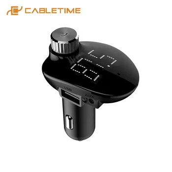 

CABLETIME Car Charger USB3.0 QC3.0 SD Card Aux Bluetooth5.0 LED Display Charger for iPhone Smartphone C345