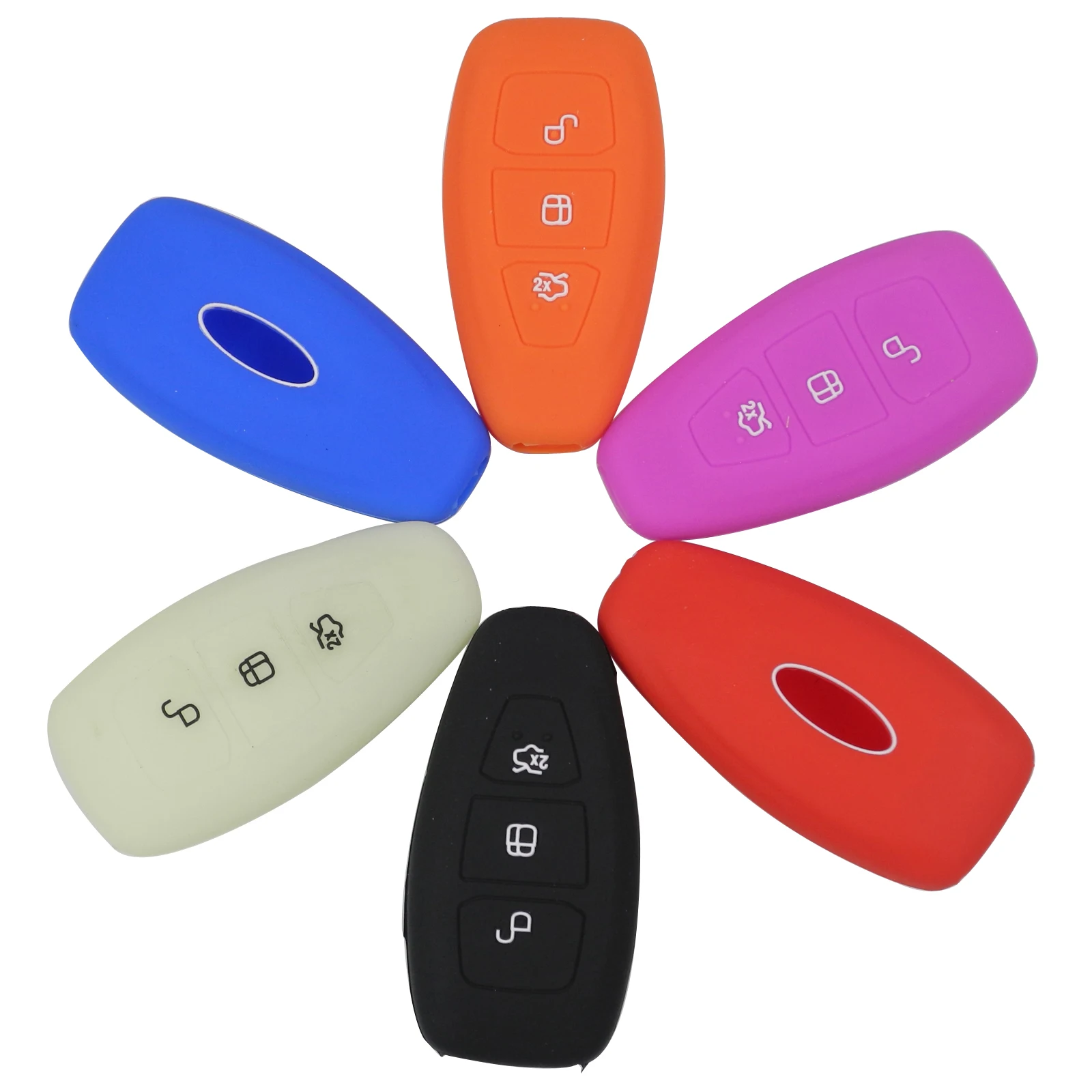 

3 Buttons Car Silicone Remote Key Cover Case Fob For ford Fiesta Focus Mondeo C-Max B-Max Kuga Silicone Smart Key
