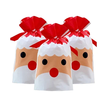 

Christmas Gift Bags,Santa Claus Drawstring Gift Package Candy Sweet Bag,for Wedding Anniversary Christmas Party,50 Pcs
