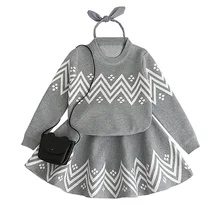 ; сезон весна-осень; Модный повседневный комплект из двух предметов, Свитера для девочек в комплекте