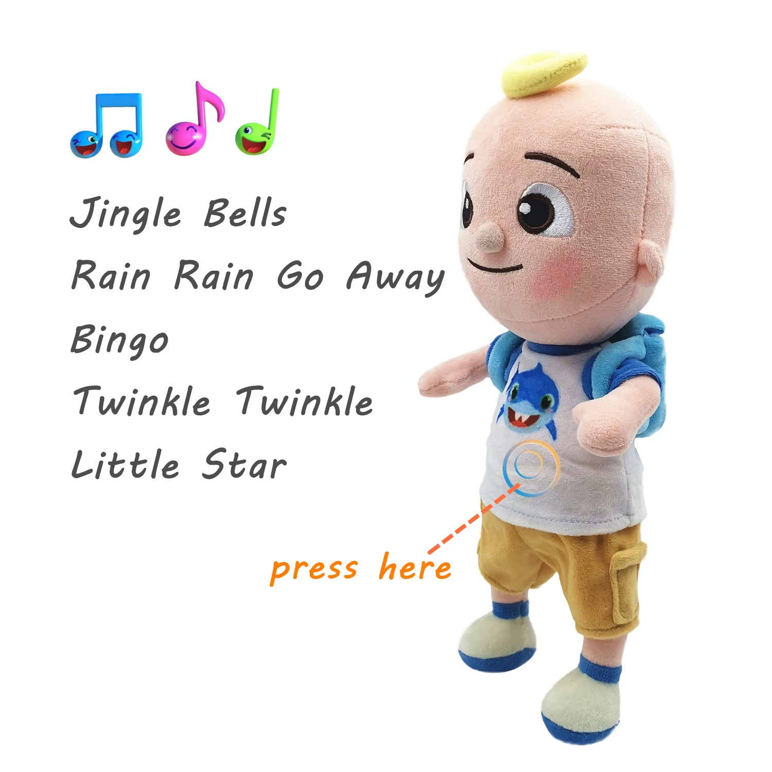 BIG JJ Music Plush Doll Cocomelon Pillow Soft Toys for Baby Plush JJ Doll Educational Stuffed Sing Toys Cute Kids Gift 2