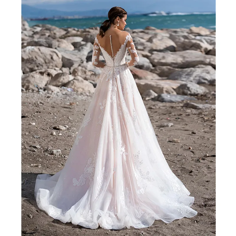 Винтажное ТРАПЕЦИЕВИДНОЕ свадебное платье vestidos de novia нашивки белое свадебное платье es robe de mariee