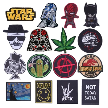 

Iron Patch Patches Ironing Applications Punk Skull Stripes On Jeans Badge On The Back Stickers On T-Shirts Embroidered Badges