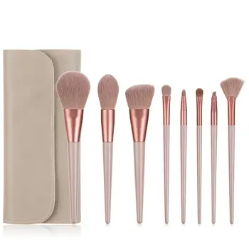 

8 pcs Makeup Brushes Set Blush Eye Shadow Blending Eyeliner Eyelash Eyebrow Brushes For Makeup Lip Powder Brush With Bag