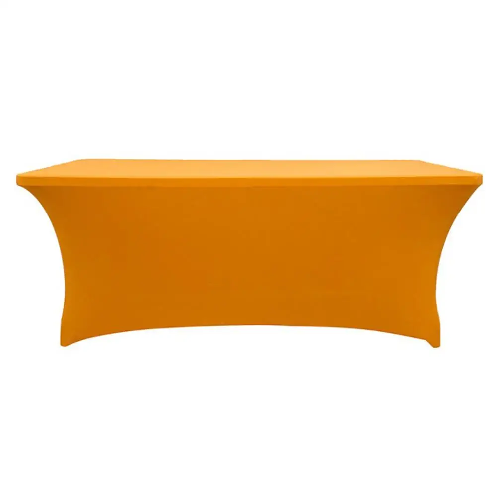 Stretch Spandex Rectangular Table Cloth 183x74x76cm Hunter Green Fitted Table Cover For Standard Folding Table Party Tablecloths - Цвет: Yellow