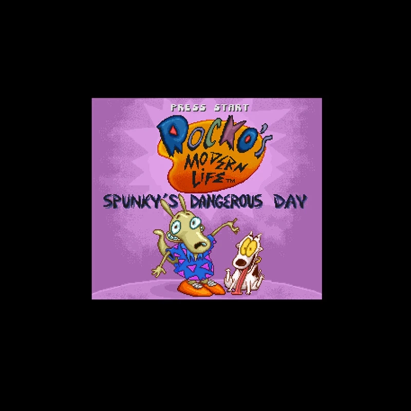 Современная игра Rocko's Life-Spunky's Dangerous Day Версия США 16 bit большая серая игровая карта для NTSC игрового игрока