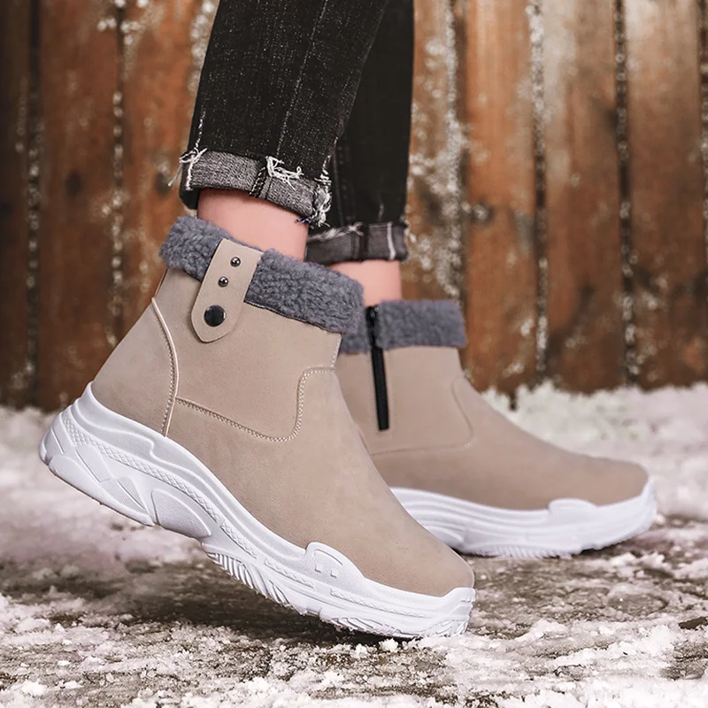 Men Winter Snow Boots Keep Warm Cotton Ankle Boots Work Anti-slip Boots Men High-top Snow Boots Flock new popular big size