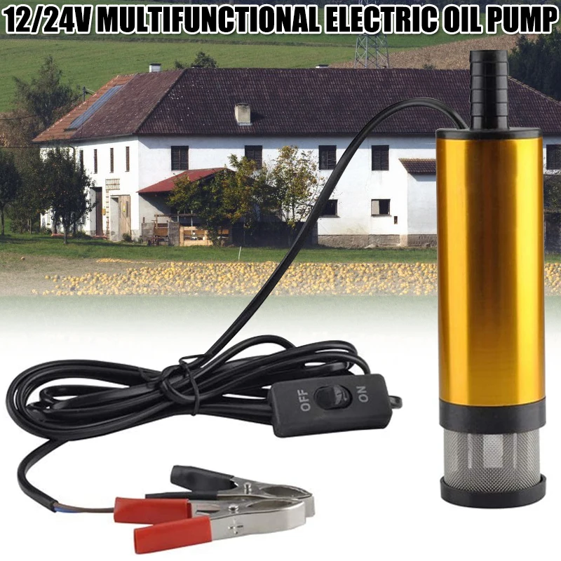 

Portable Mini 12V 24V DC Electric Submersible Pump For Pumping Diesel Oil Water Aluminum Alloy Shell 12L/min Fuel Transfer Pump