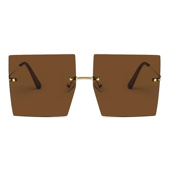 

Oversized Square Sunglasses Women Men Tinted Rimless Fashion Shades Framless Sun Glasses