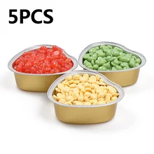 5 шт. в форме сердца контейнер для депиляции воска для удаления волос контейнер для инструментов Золотой мисочка из алюминиевой фольги восковые бобы плавления твердых восковых бобов