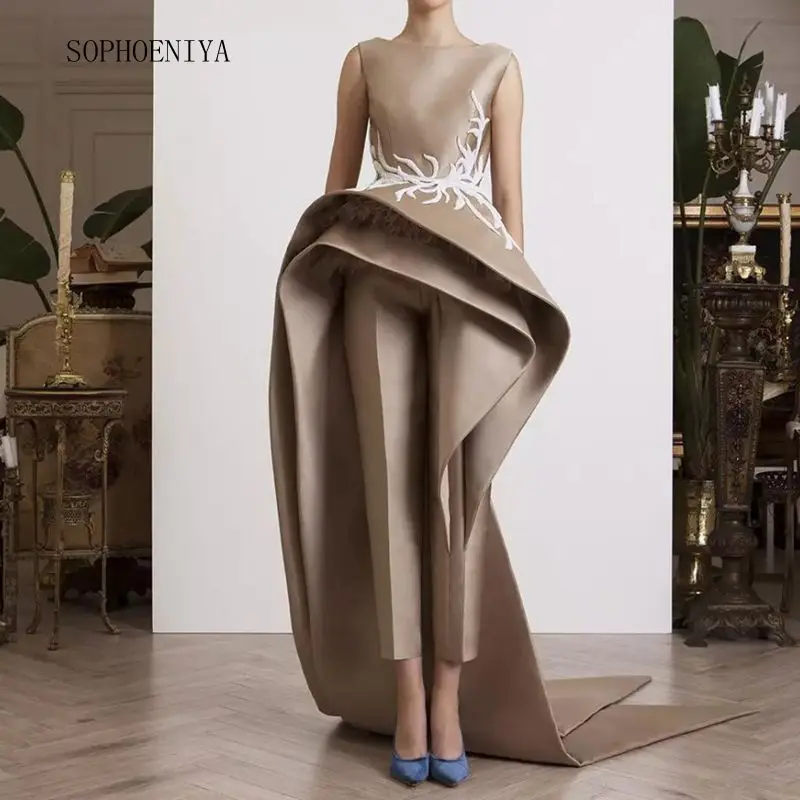 

Robe de soiree 2019 Formal dress Satin avondjurk Lace Appliques Evening Dresses Elegant Long