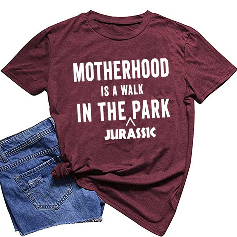 Женская футболка с надписью Mother Is A Walk In The Jurassic Park Повседневная Винтажная в стиле